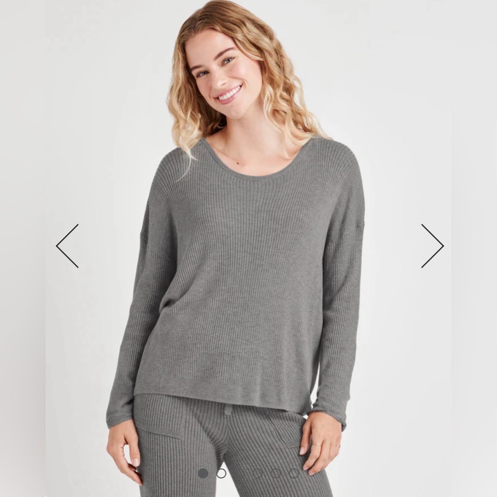 Splendid small grey/gray Georgie Cashblend Rib Sweater NWT $168 sold out!